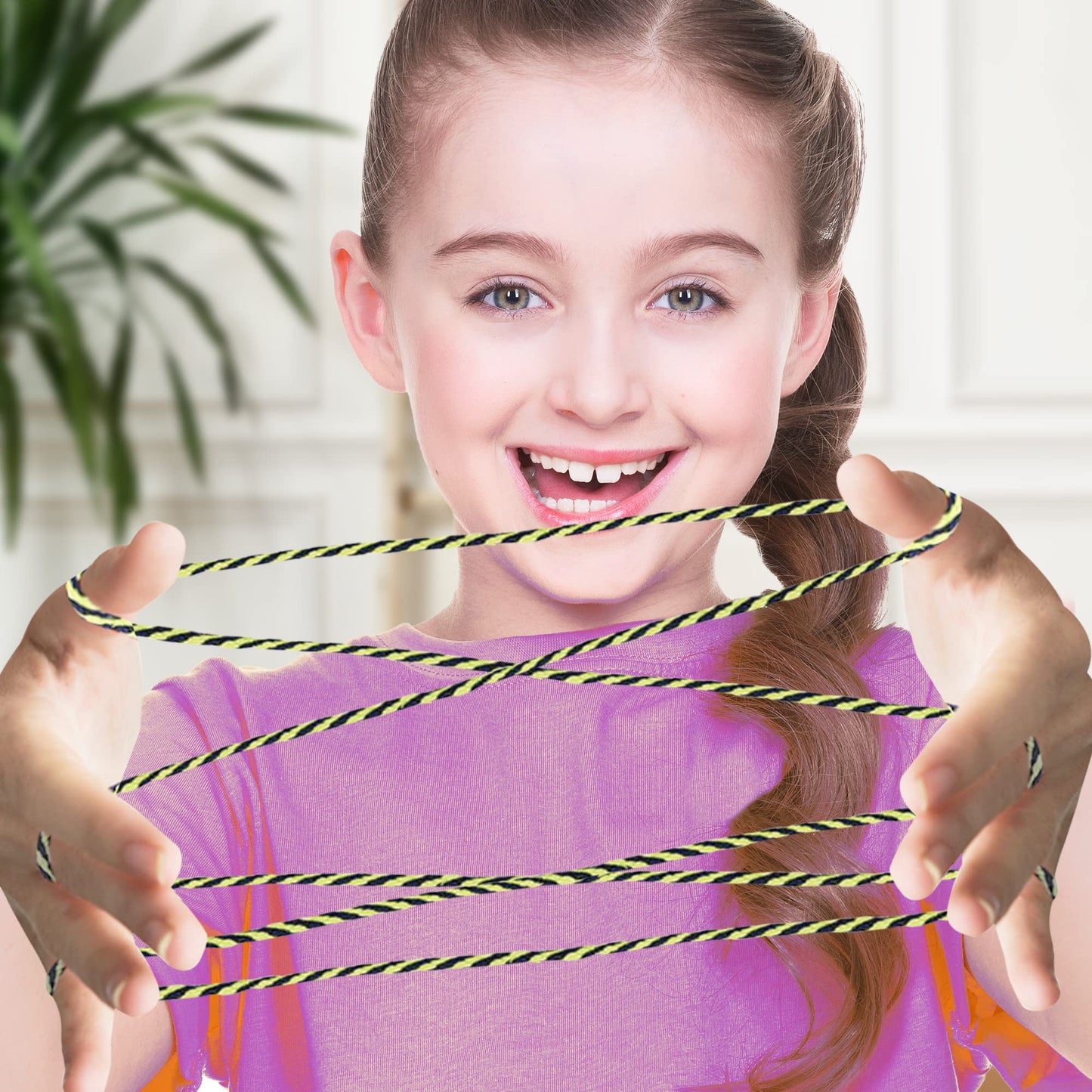 ArtCreativity 63 Inch String for Cat’s Cradle Game, 2 Pieces, Long & Slightly Stretchy, Classic Indoor and Outdoor Fun for Kids, Party Favor and Gift