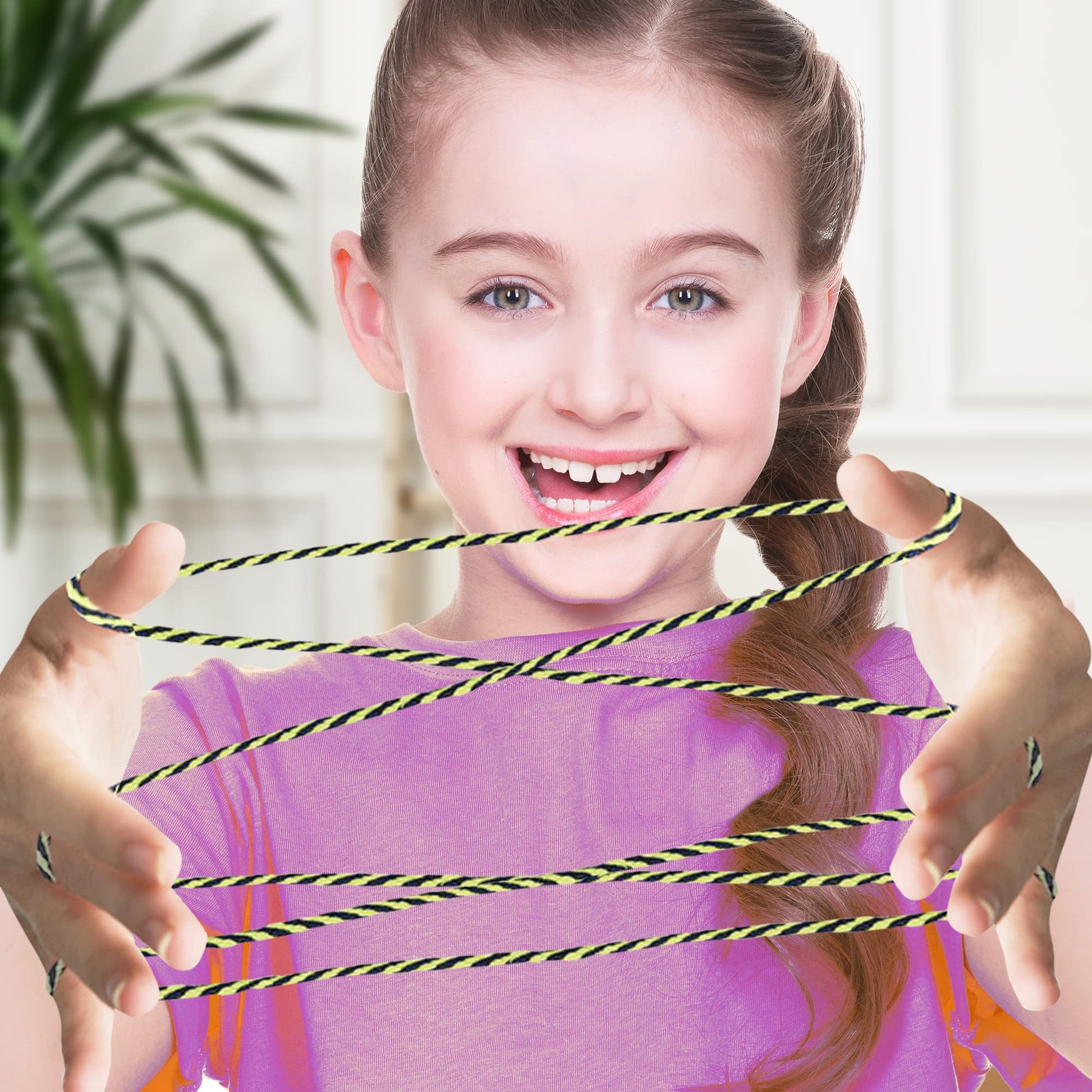 ArtCreativity 63 Inch String for Cat’s Cradle Game, 2 Pieces, Long & Slightly Stretchy, Classic Indoor and Outdoor Fun for Kids, Party Favor and Gift