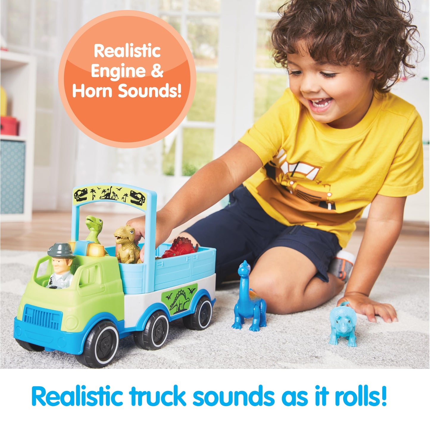 Kidoozie Dino Adventure Hauler - Dinosaur & Vehicle Play for Your Toddler or Preschooler - for Ages 12 Months and Older