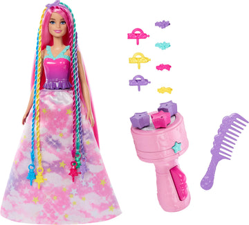 Barbie -Doll Magical Braided Hair Rainbow Hair Extensions Twist Tool Accessories JCW55