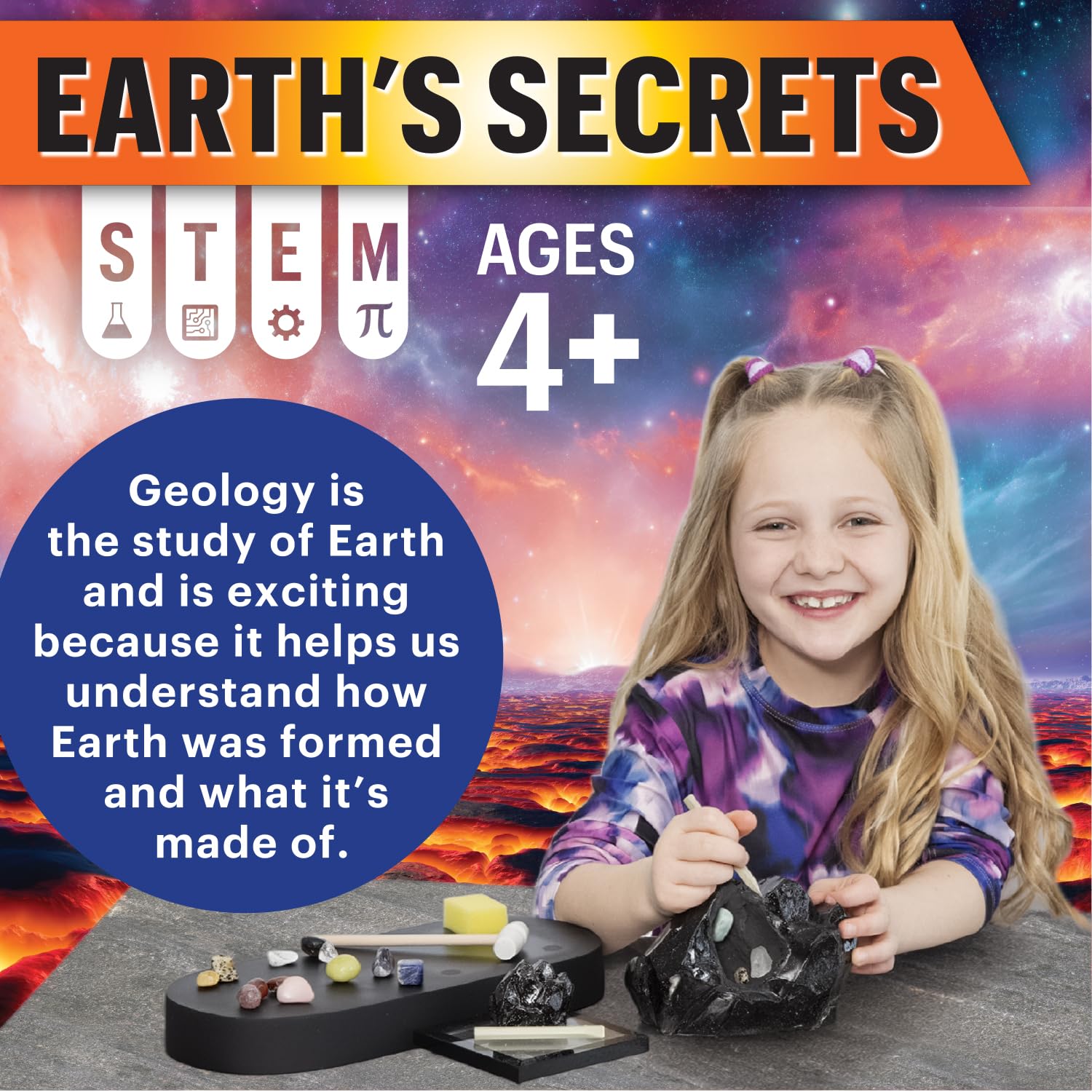 MindWare Gem Dig Kit for Kids Nova Obsidian Excavation
