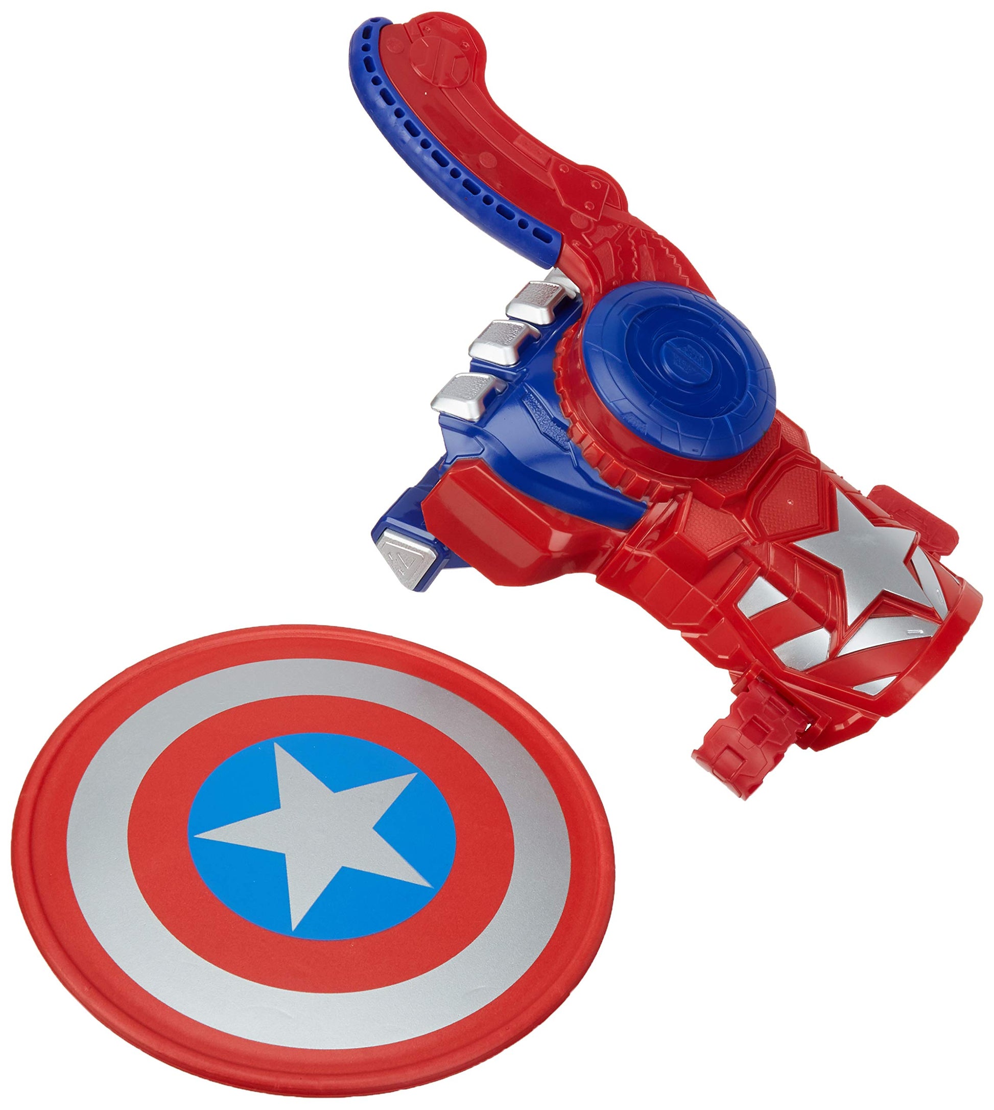 Marvel NERF Power Moves Avengers Captain America Shield Sling NERF Disc-Launching Toy for Kids Roleplay, Toys for Kids Ages 5 and Up