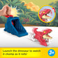 Fisher-Price Imaginext Jurassic World Launcher Set with 4.25-inch Chomping Toy Triceratops Dinosaur, Blaster & Food Projectile