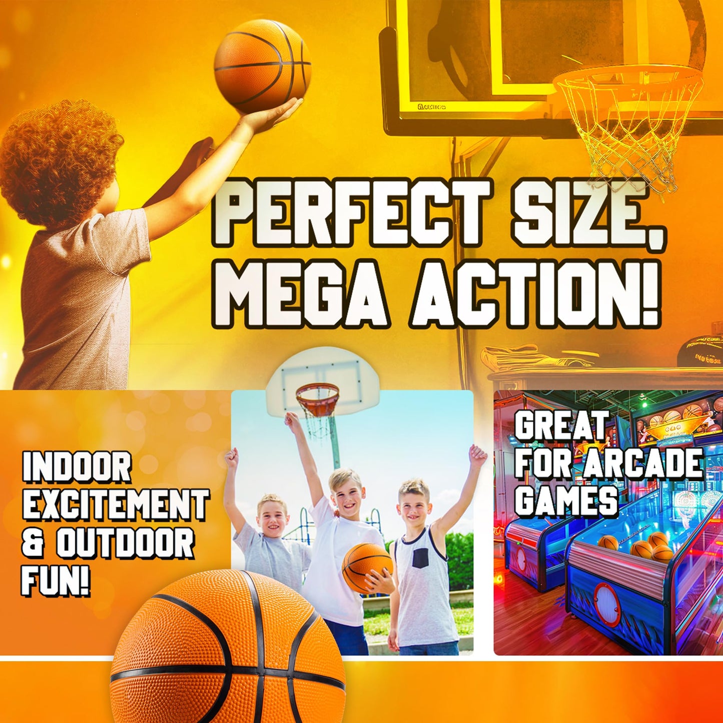 Bedwina Mini Basketballs for Kids Mini Hoops, 7 inch, Size, Bulk 12-Pack