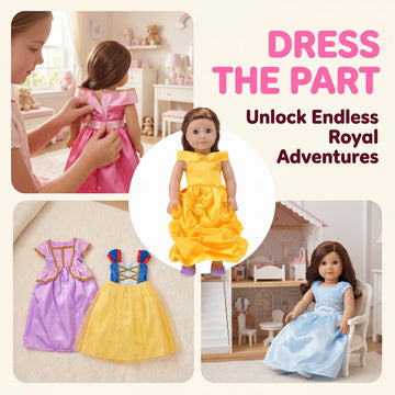 American 18 inch Doll Clothes Accessories -6Sets Different Princess Costume