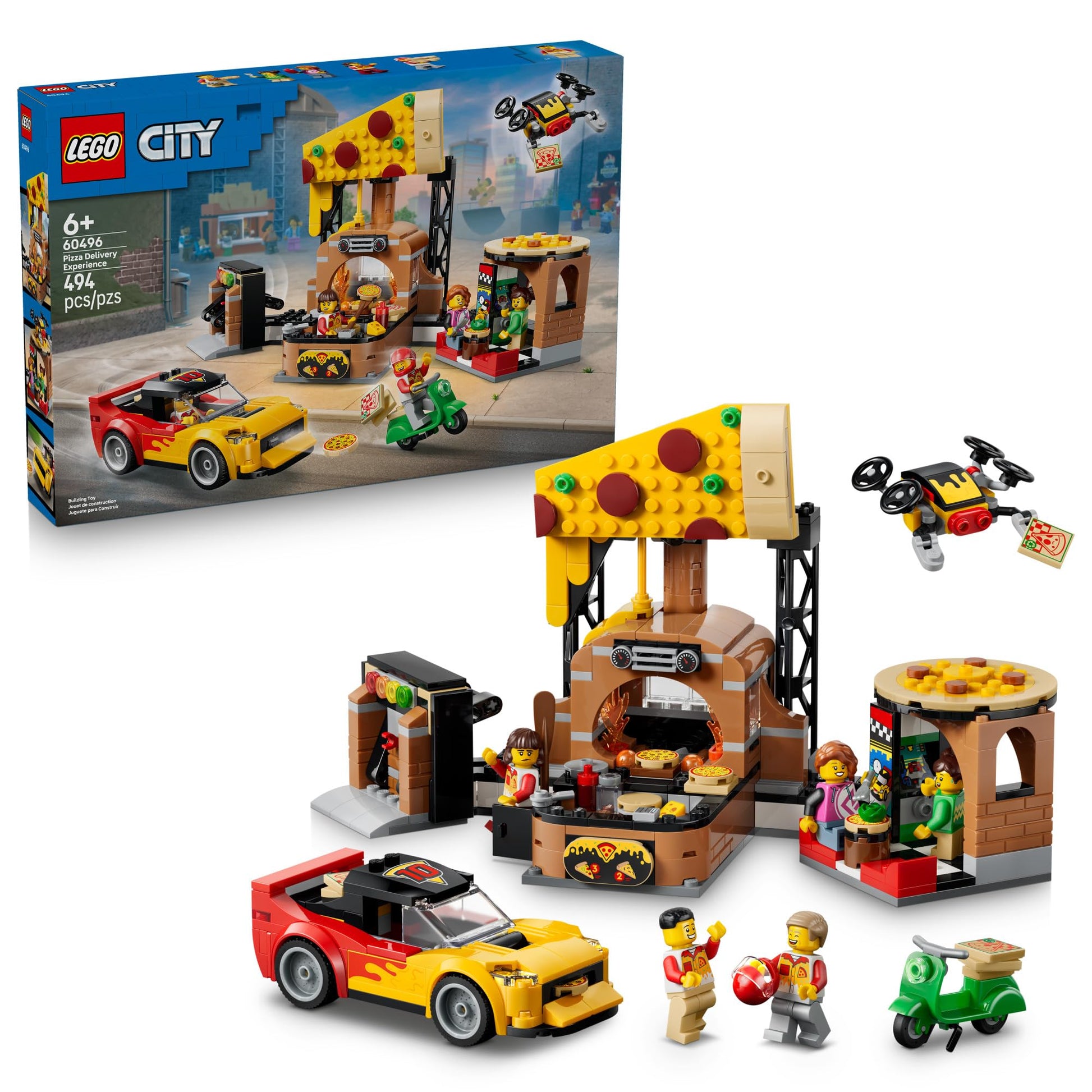 LEGO City Pizza Delivery Experience with Vehicles 60496