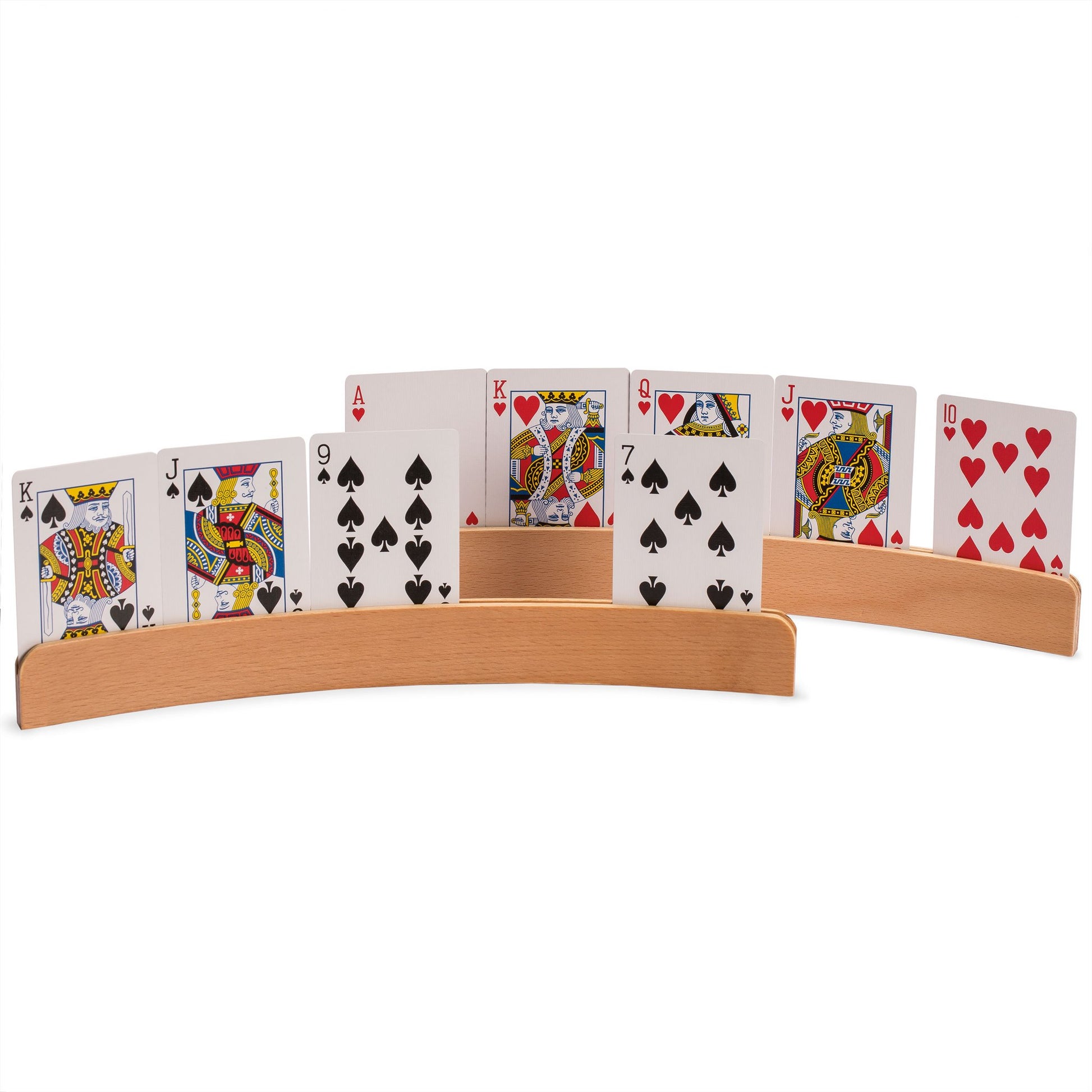 Yellow Mountain Imports Panorama Wooden Playing Card Holders/Racks - Set of 4 Card Organizers
