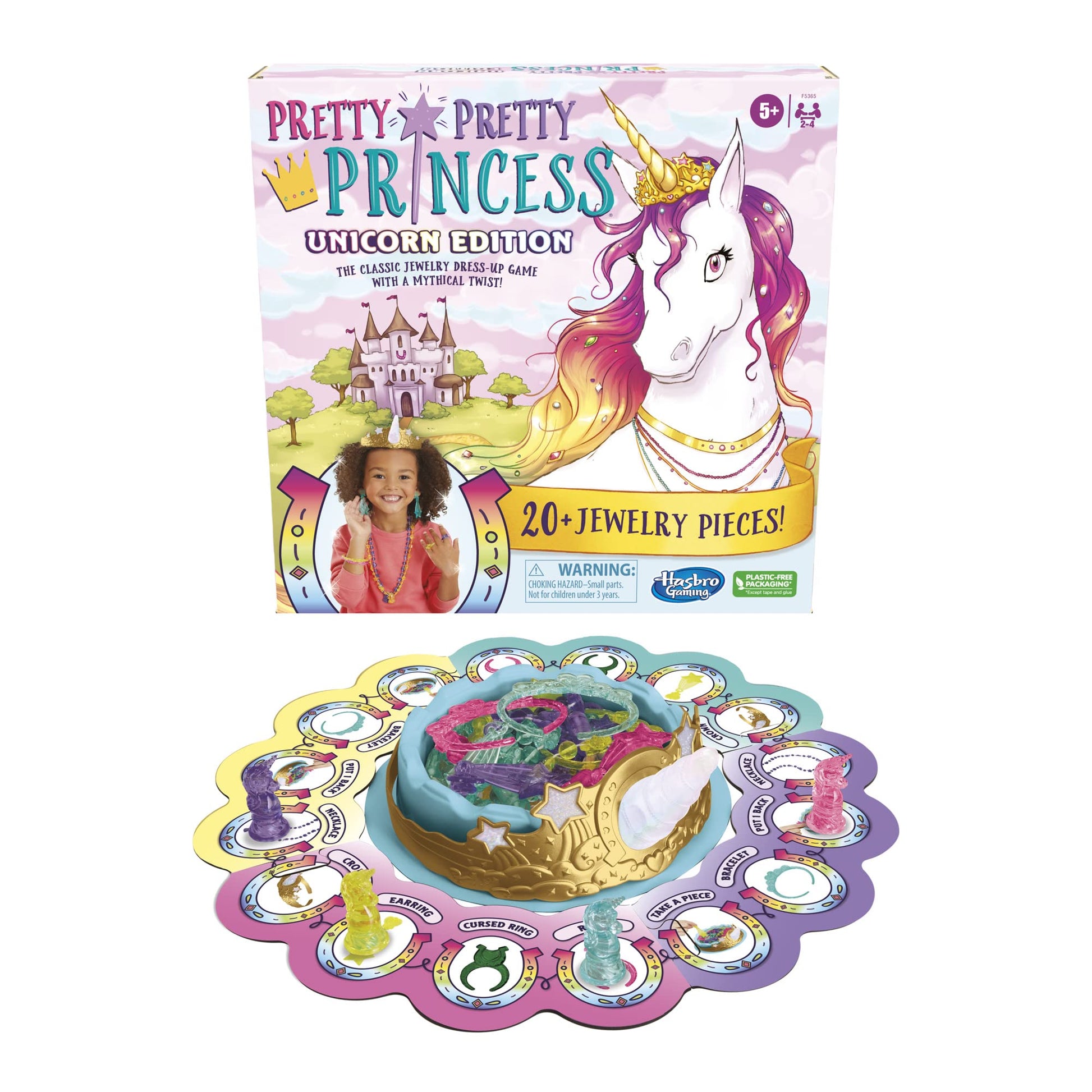 Hasbro Gaming Pretty Princess Unicorn Edition Board Game, Includes 20 Pieces (Amazon Exclusive)