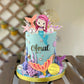 Mermaid Cake Toppers with Mermaid Shells Fishtails Balls Ginkgo Leaf for Birthday