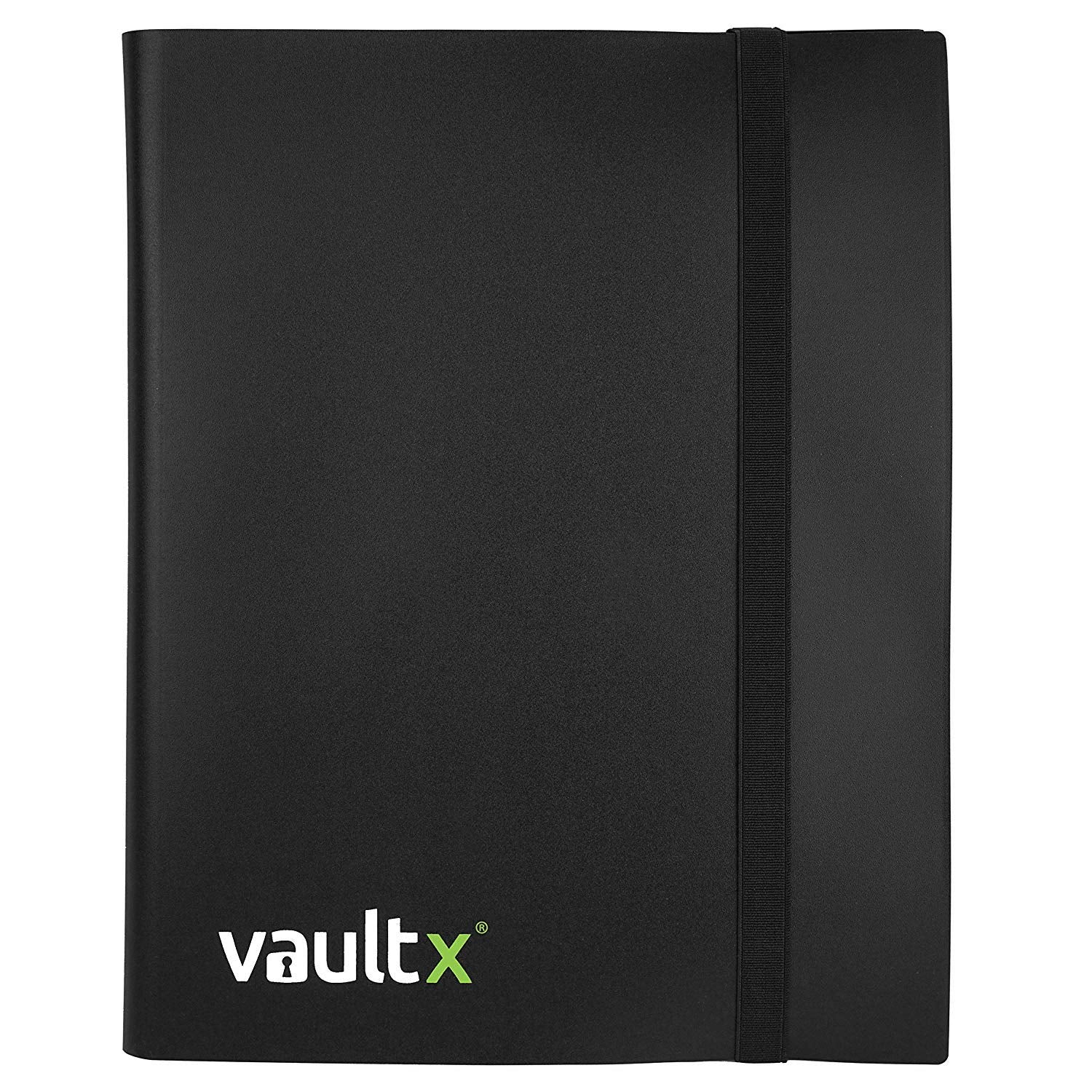 Vault X 9 Pocket Standard Strap Binder, Holds 360 Trading Cards in 20 Side-Loading Pages (Black)
