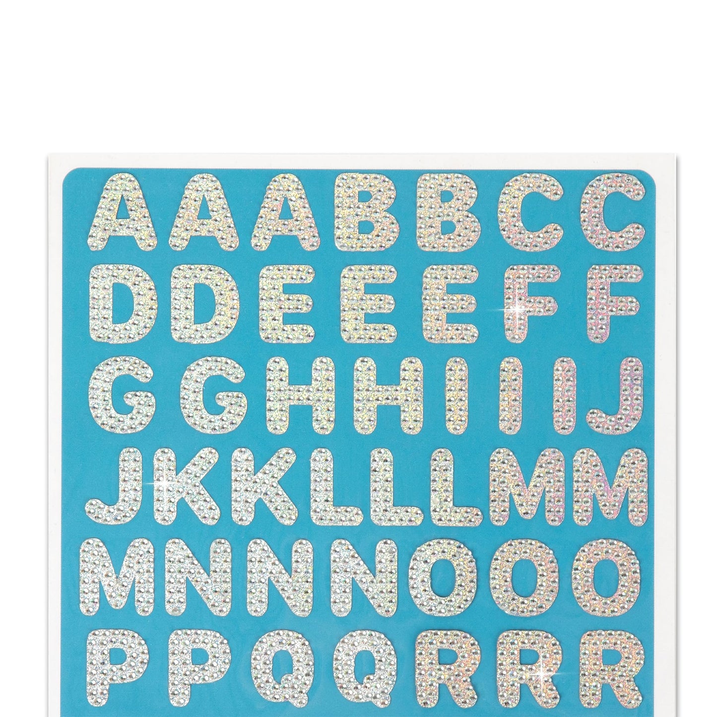 StickerBeans® Rhinestone Alphabet Sticker Sparkle Set - Approx. 3/4" Each, Unique Sparkly Designs, Cut-to-Shape Adhesive for Personalization
