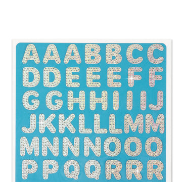 StickerBeans® Rhinestone Alphabet Sticker Sparkle Set - Approx. 3/4" Each, Unique Sparkly Designs, Cut-to-Shape Adhesive for Personalization