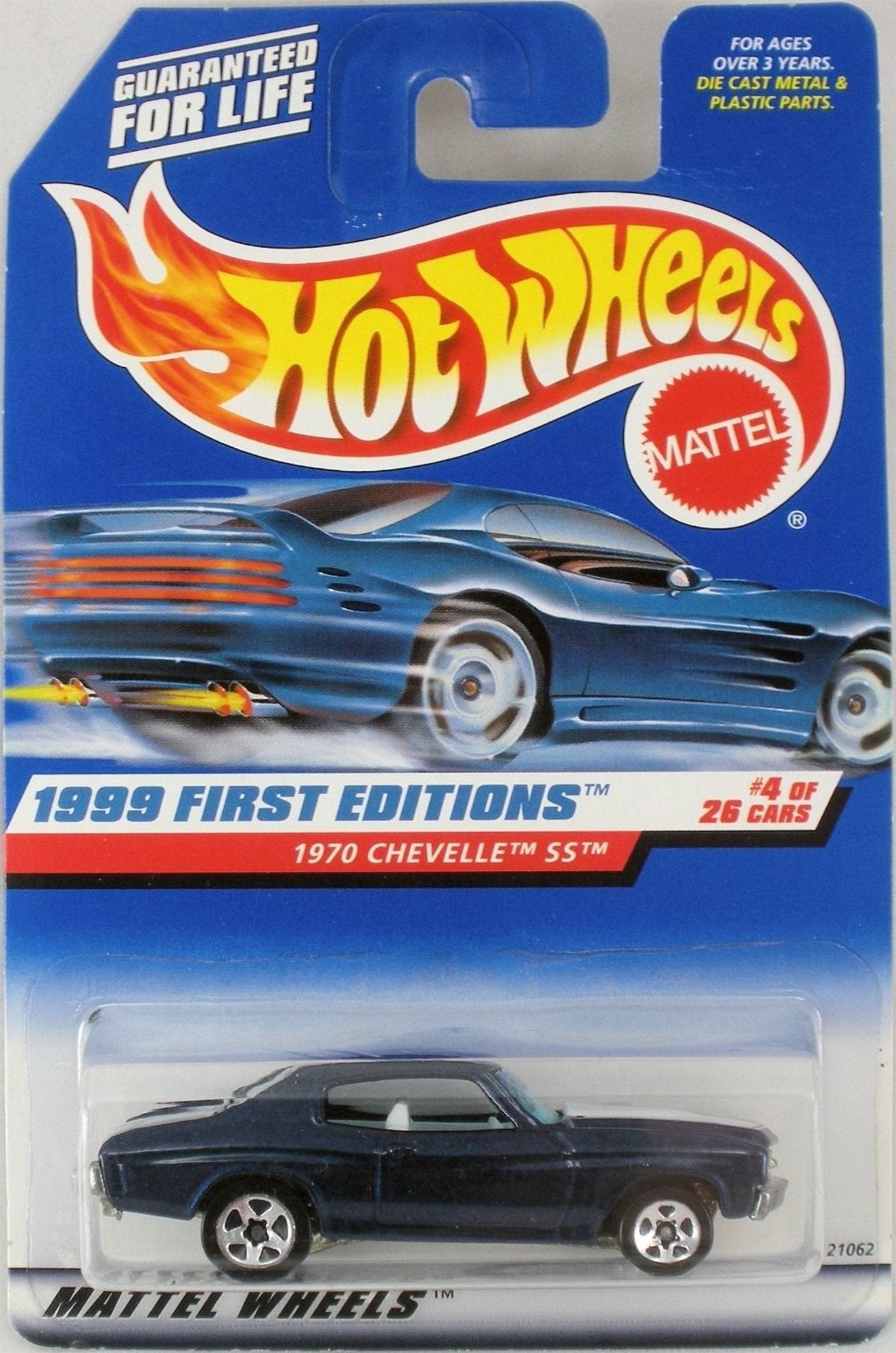 Hot Wheels '70 Chevy Chevelle SS 1999 First Editions Blue 1970 Chevelle SS 1:64 Scale Collectible Die Cast Metal Toy Car Model #4/26