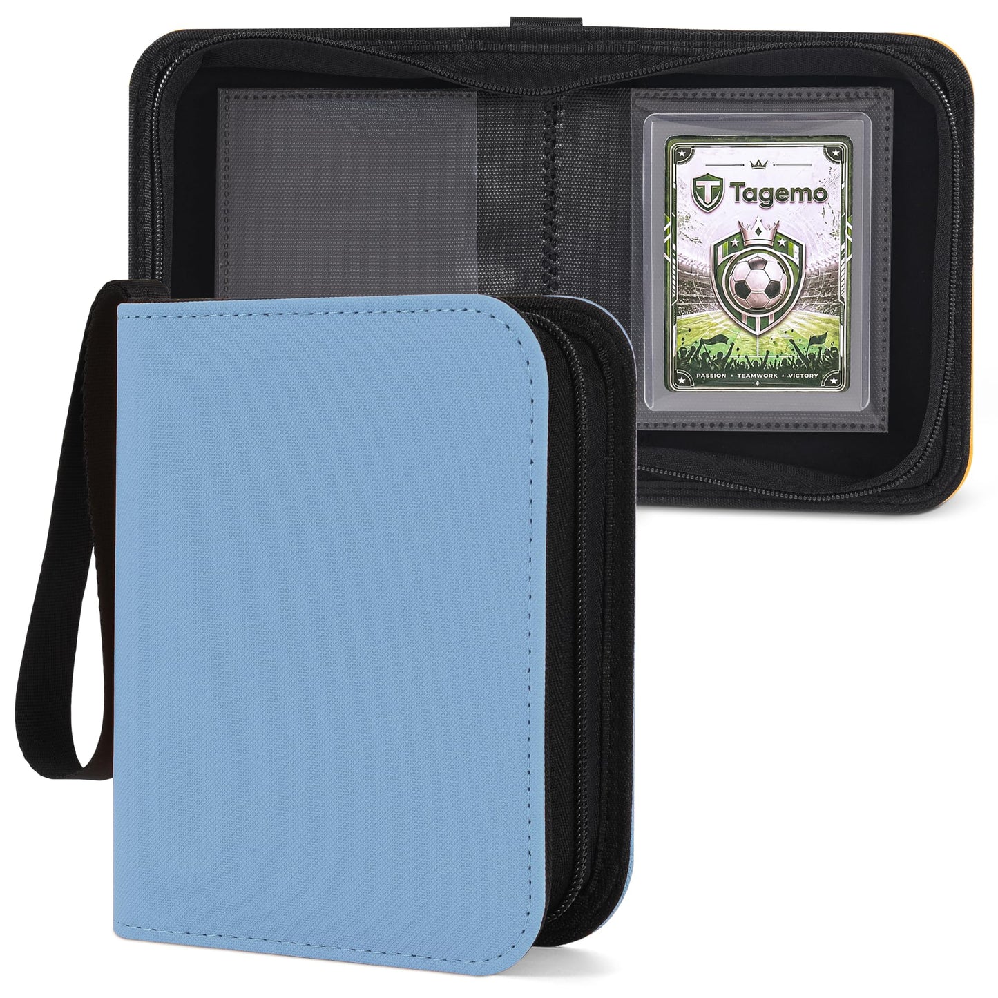 One Pocket Top Loader Binder with Zipper, 40 Pocket Small Single Card Binder for 3x4 Rigid Top Loaders, Portable Trading Card Album for TCG, Sports