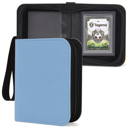 One Pocket Top Loader Binder with Zipper, 40 Pocket Small Single Card Binder for 3x4 Rigid Top Loaders, Portable Trading Card Album for TCG, Sports