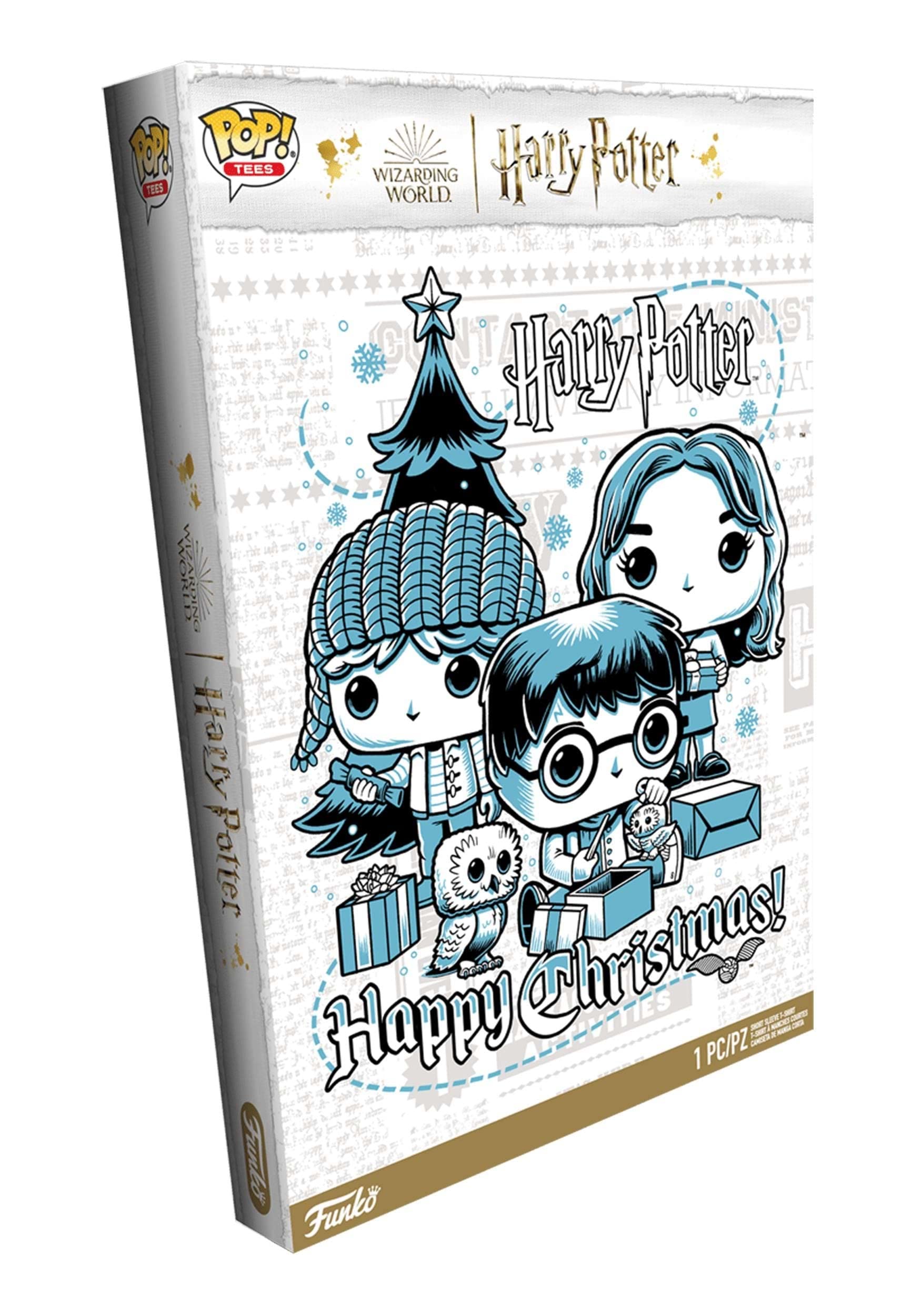 Funko Pop! Boxed Tee: Harry Potter Holiday - Ron, Hermione, Harry - M