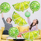10 Pieces 2 Sizes Lime Slice Balloons Set - 5 Large 27 Inches and 5 Medium 18 Inches Green Citrus Lemon Fruit Shaped Mylar Balloons for Tropical Fruit