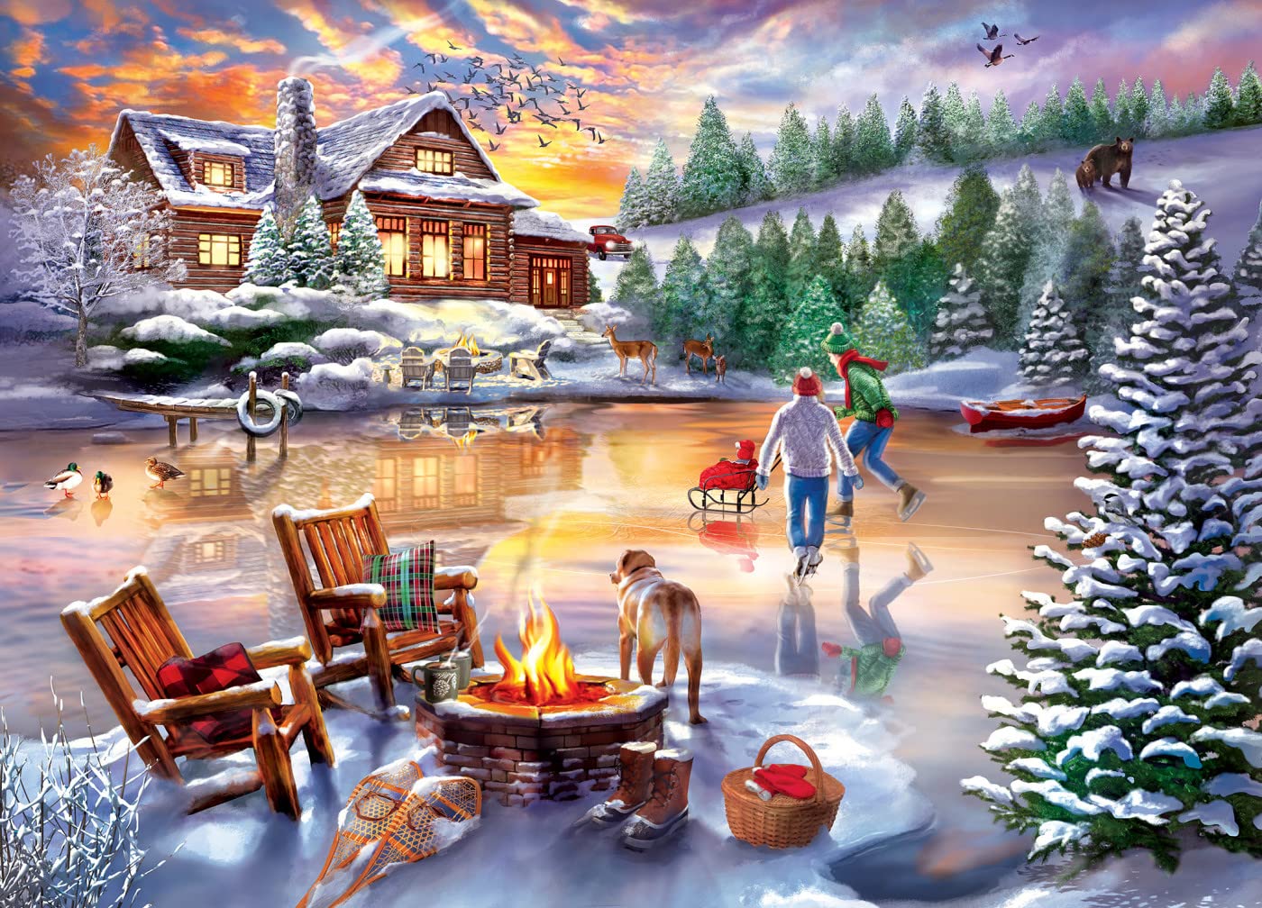 MasterPieces 1000 Piece Jigsaw Puzzle for Adults, Family, Or Youth - an Evening Skate - 19.25"x26.75"