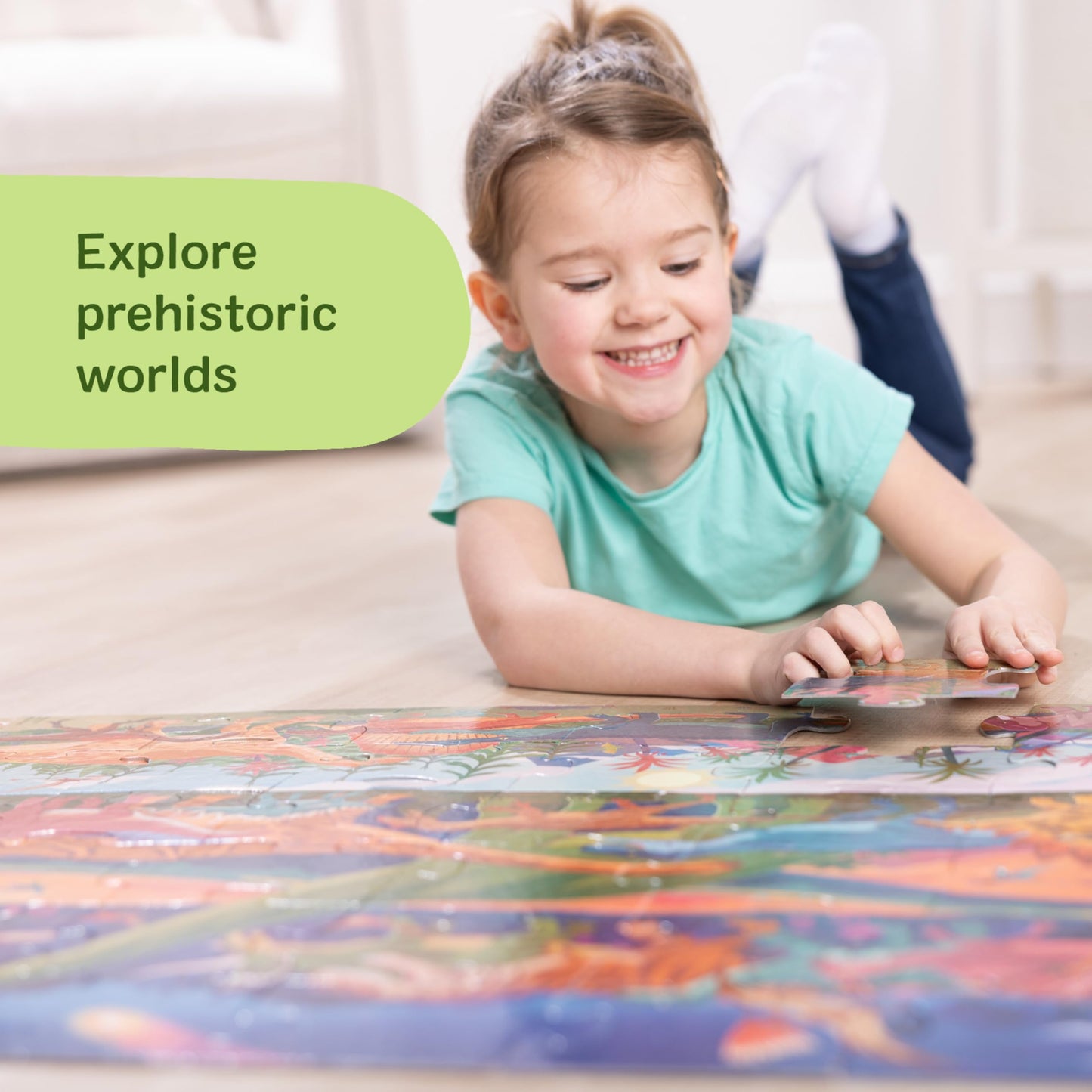Melissa & Doug Dinosaurs Jumbo Floor Puzzle 48-Piece Set with Guide
