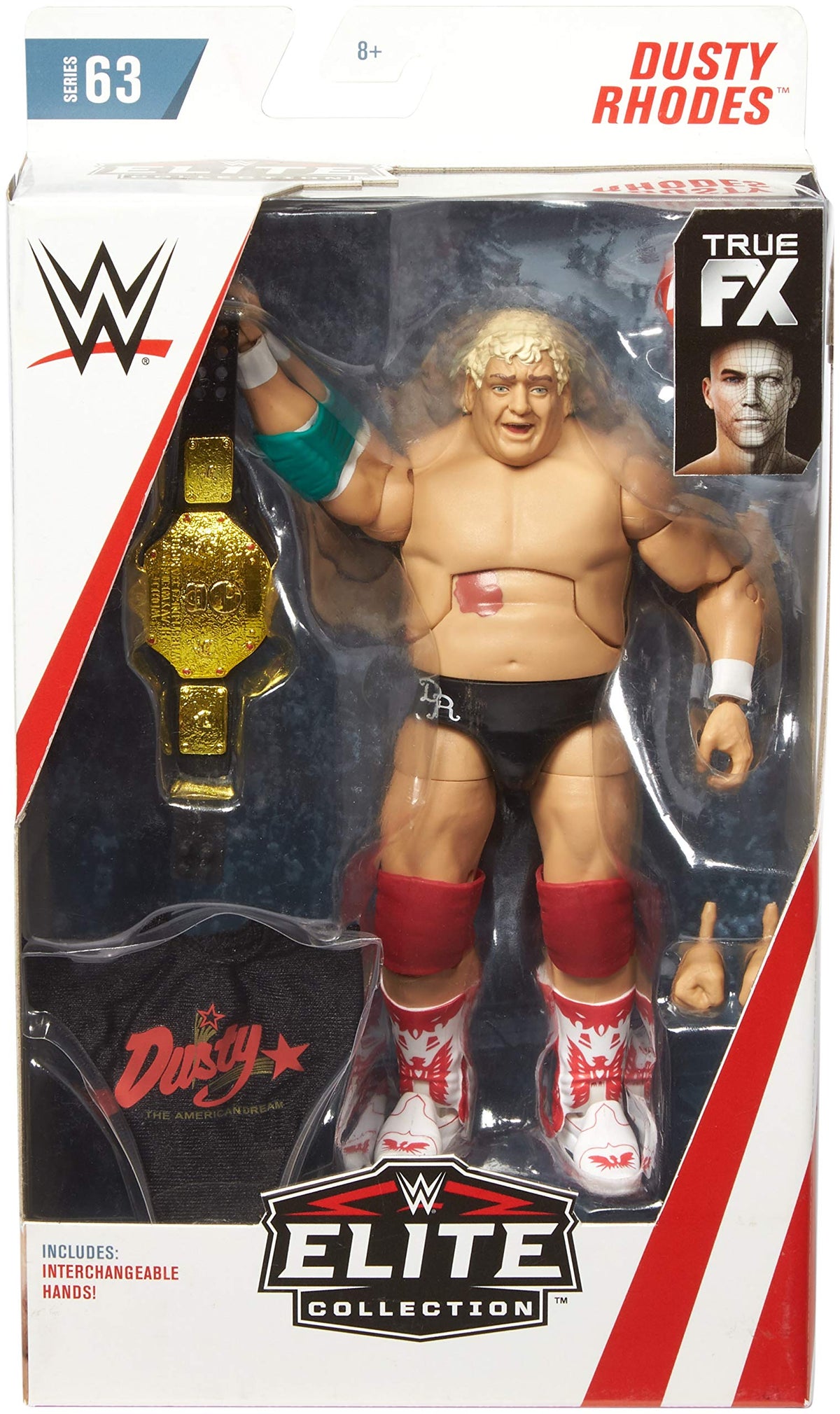 WWE Dusty Rhodes Elite Collection 6-inch Action Figure with Deluxe Articulation, TrueFX Facial Detailing, Iconic Ring Gear & Accessory, Ages 8 and