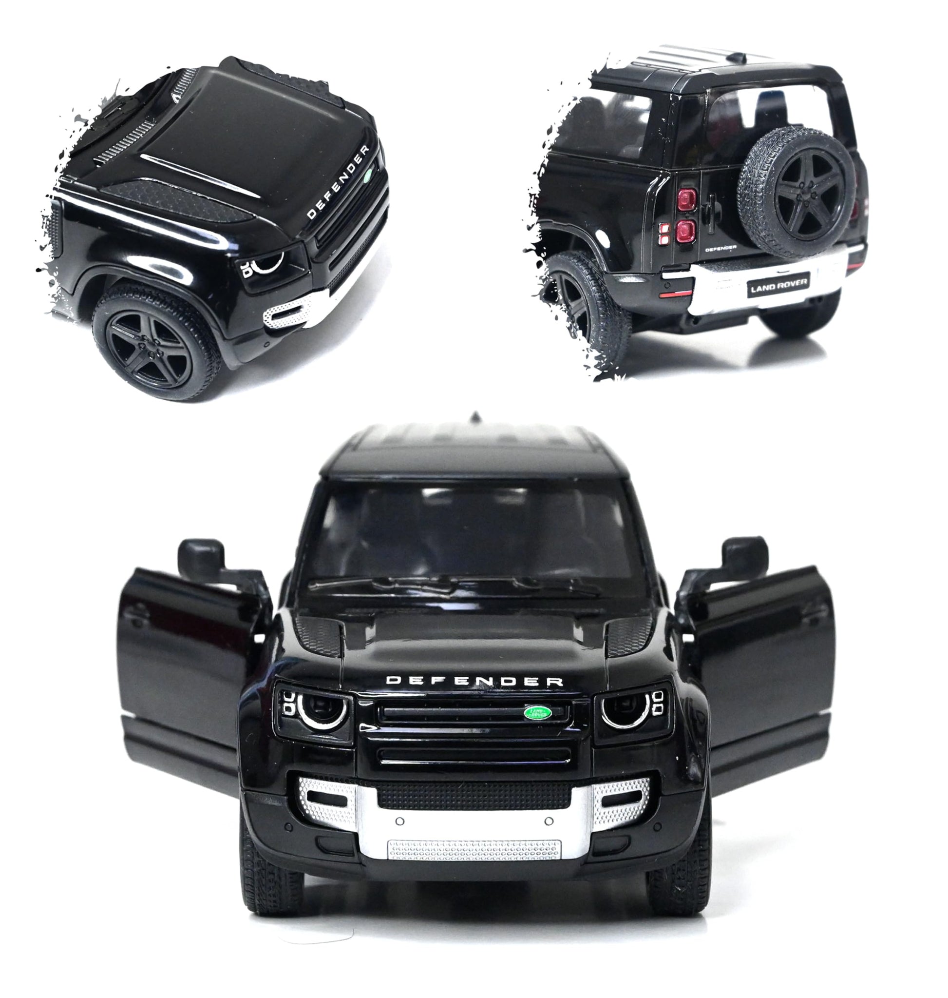KiNSMART - Land Rover Defender 90 1:36 Scale 5" Die Cast Metal Model Toy SUV (Jet Black)