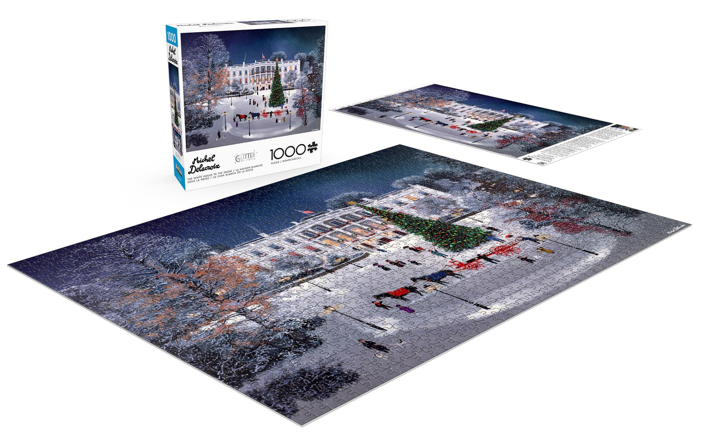 Buffalo Games - The White House in the Snow - 1000 Piece Glitter Puzzle