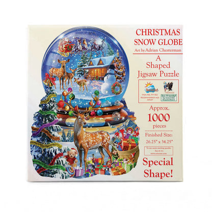 SUNSOUT INC - Christmas Snow Globe - 1000 pc Special Shape Jigsaw Puzzle by Artist: Adrian Chesterman - Finished Size 26.25" x 34.25" Christmas - MPN#