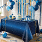 4 Pack Starry Night Tablecloth Set - 86' x 51' Rectangle Plastic Tablecloth Space Theme Table Cover - Galaxy Stars Birthday Party Supplies