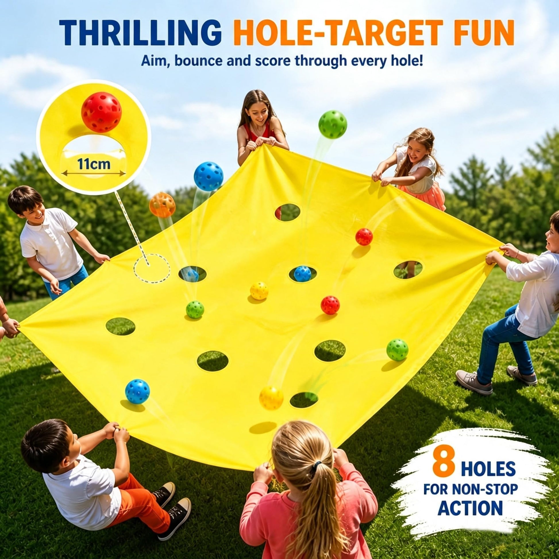 Sonyabecca Yellow Hole Tarp Team Building Games 85 x 57 Inch