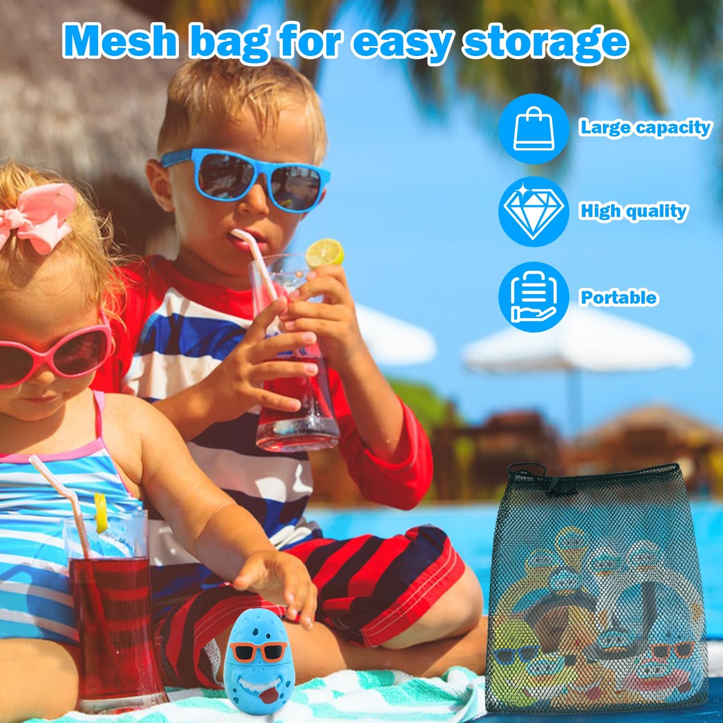 WUEURU 12 Pack Pool Diving Toys for Kids,Duck Pool Float Toys,Swimming Pool Diving Rings,Underwater Swimming Ring,Fun Outdoor Underwater Pool Games
