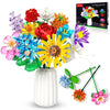 Flowers Bouquet Building Set 980 PCS - 12 Kinds of Flowers Botanical Collection and Decorative Home for Mother's Day, Birthdays, Valentine's Day Gifts