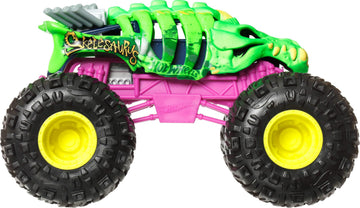 Hot Wheels Monster Trucks, Oversized Monster Truck, 1:24 Scale Die-Cast Toy Truck with Giant Wheels and Cool Designs