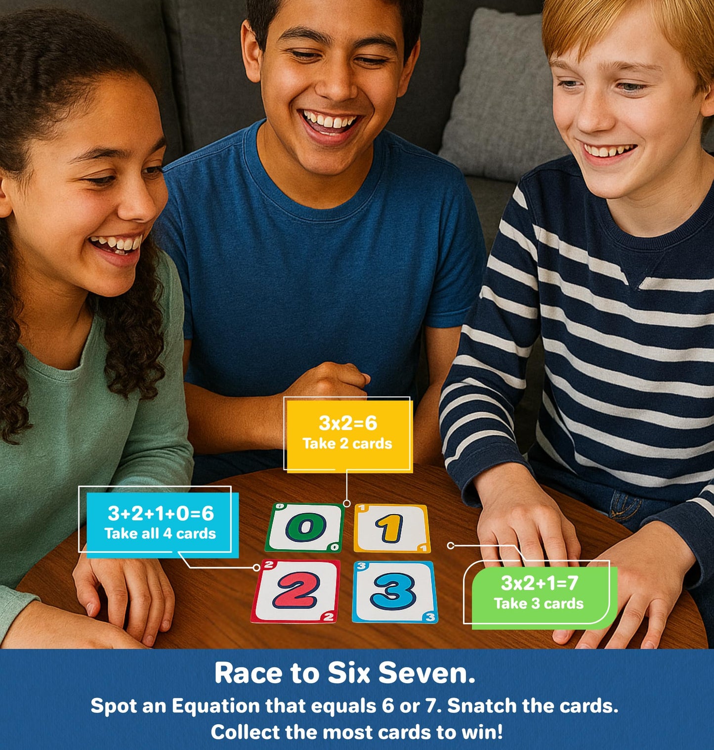 Melby Toys Six Seven I The Hilarious 6-7 Math Card Game for Kids & Families I Build Equations to Make 6 or 7 I Fun STEM Learning Game for Ages 8-12 I
