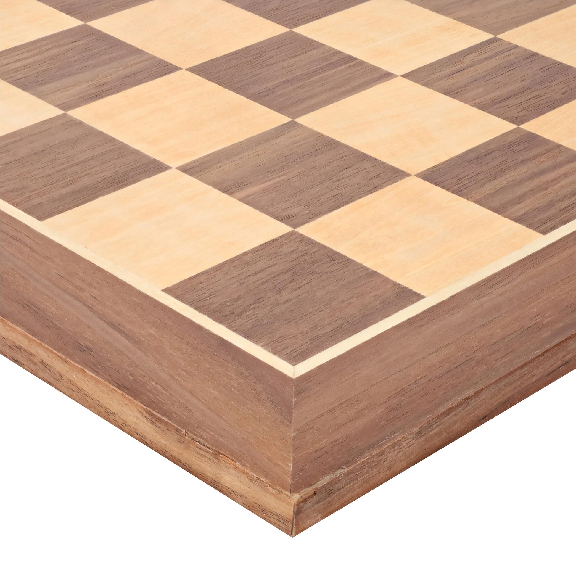 WE Games Classic Walnut Wooden Chess Board Only 14.75 inches, Large Chess Board for Adults, Wood Veneer Chessboard, 1.5 inch Squares