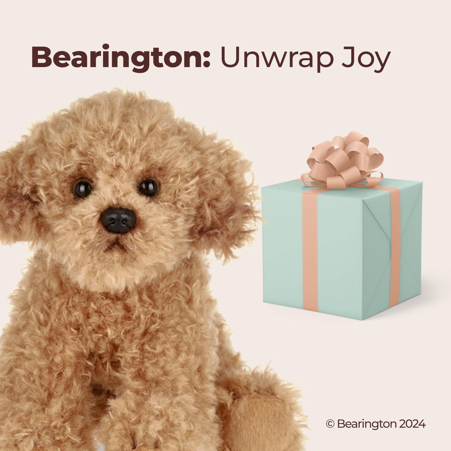 Bearington Dog Stuffed Animal - Puppy Realistic Stuffed Animals - Plush Dog Toys for Kids Goldendoodle Labradoodle Plushies - Caramel 6 Inch