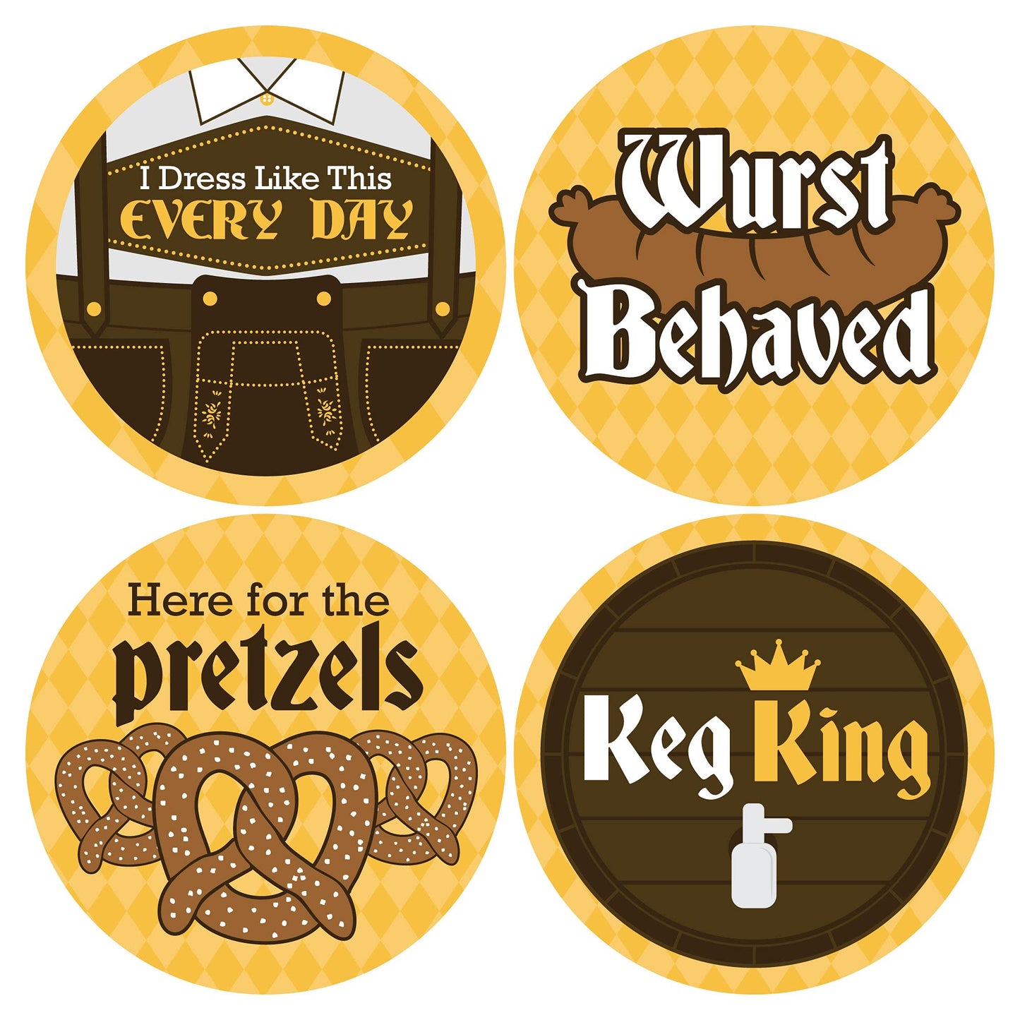 Big Dot of Happiness Oktoberfest - German Beer Festival Funny Name Tags - Party Badges Sticker Set of 12
