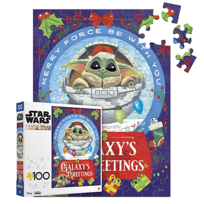 Buffalo Games - Star Wars Grogu 100 Piece Winter Puzzle Kids Ages 6-8