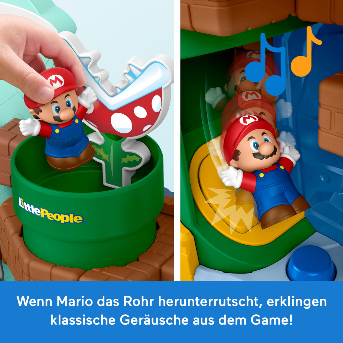 Fisher-Price Little People Toddler Toy My Mario Adventure Playset with Music Sounds & Figures for Preschool Kids Ages 18+ Months