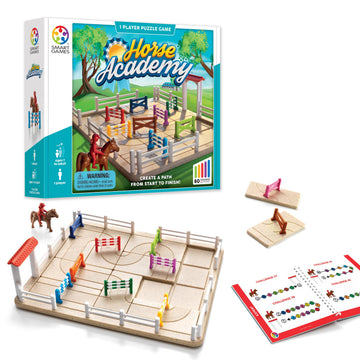 SmartGames Horse Academy - Logic Puzzle Game with 80 Challenges and Colorful Obstacles for Ages 7+