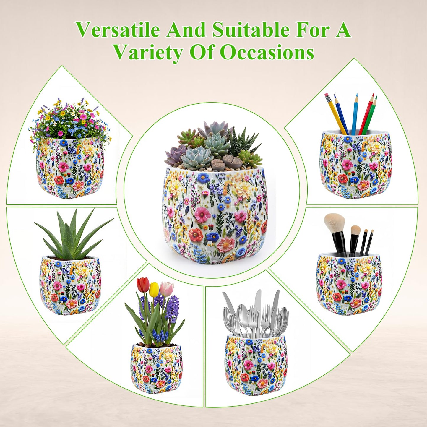 MONVIE 3D Puzzles Planter, Flowers Ornamental Style