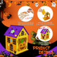 Fennoral 7 Pack Wooden Pumpkin House Craft for Kids - DIY Paint Halloween Art and Craft Project for Halloween Party Decoration
