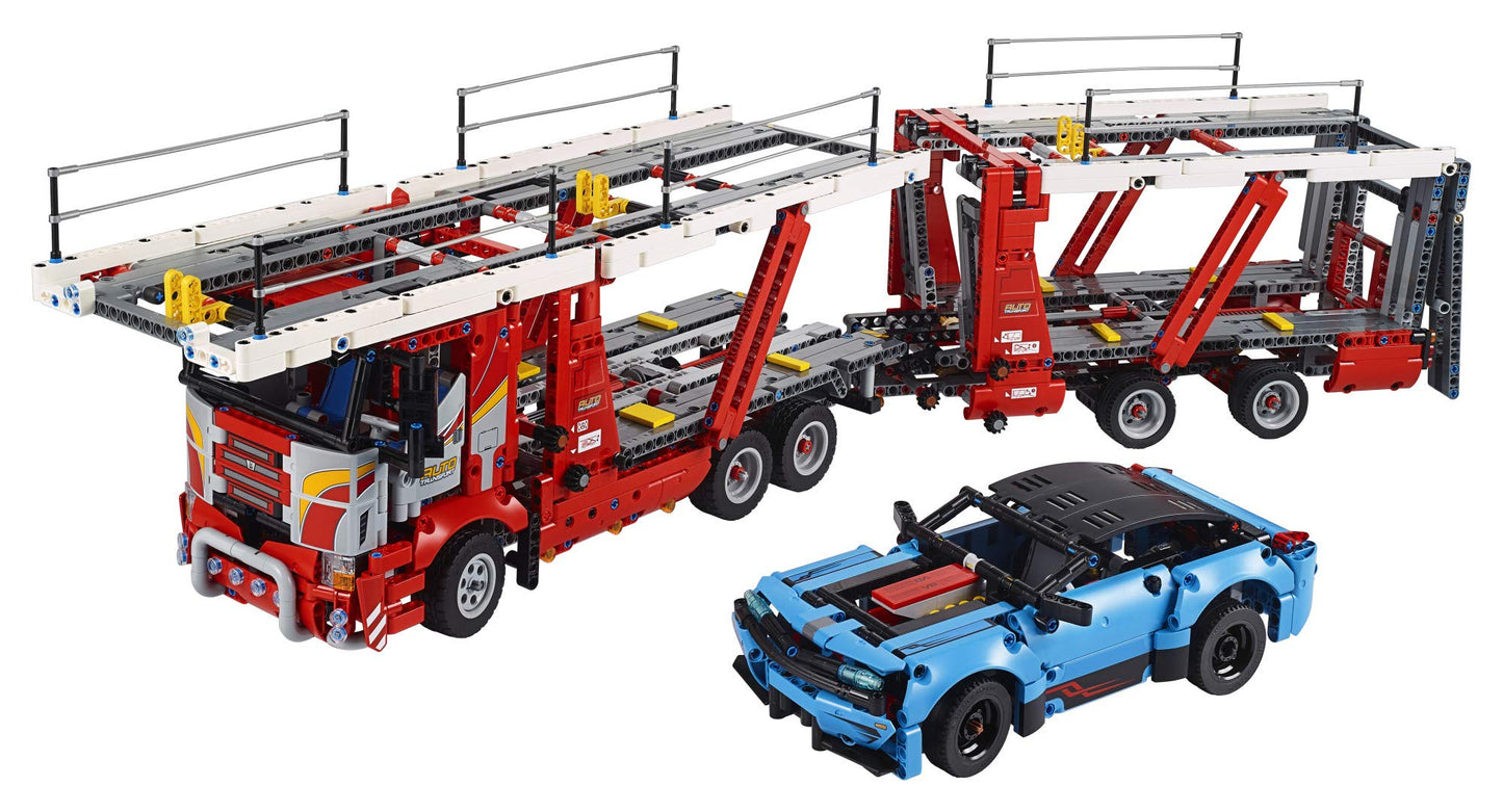 LEGO Technic Car Transporter 42098 Toy Truck and Trailer Building Set with Blue Car, Best Engineering and STEM Toy for Boys and Girls (2493 Pieces)