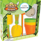 Curious Gardener 12 Piece Gardening Tool Set for Kids Ages 4-8 Years - Grower's Set - Includes Trowel, Shovel, Shears, 3 Nursery Pots, 3 Markers,