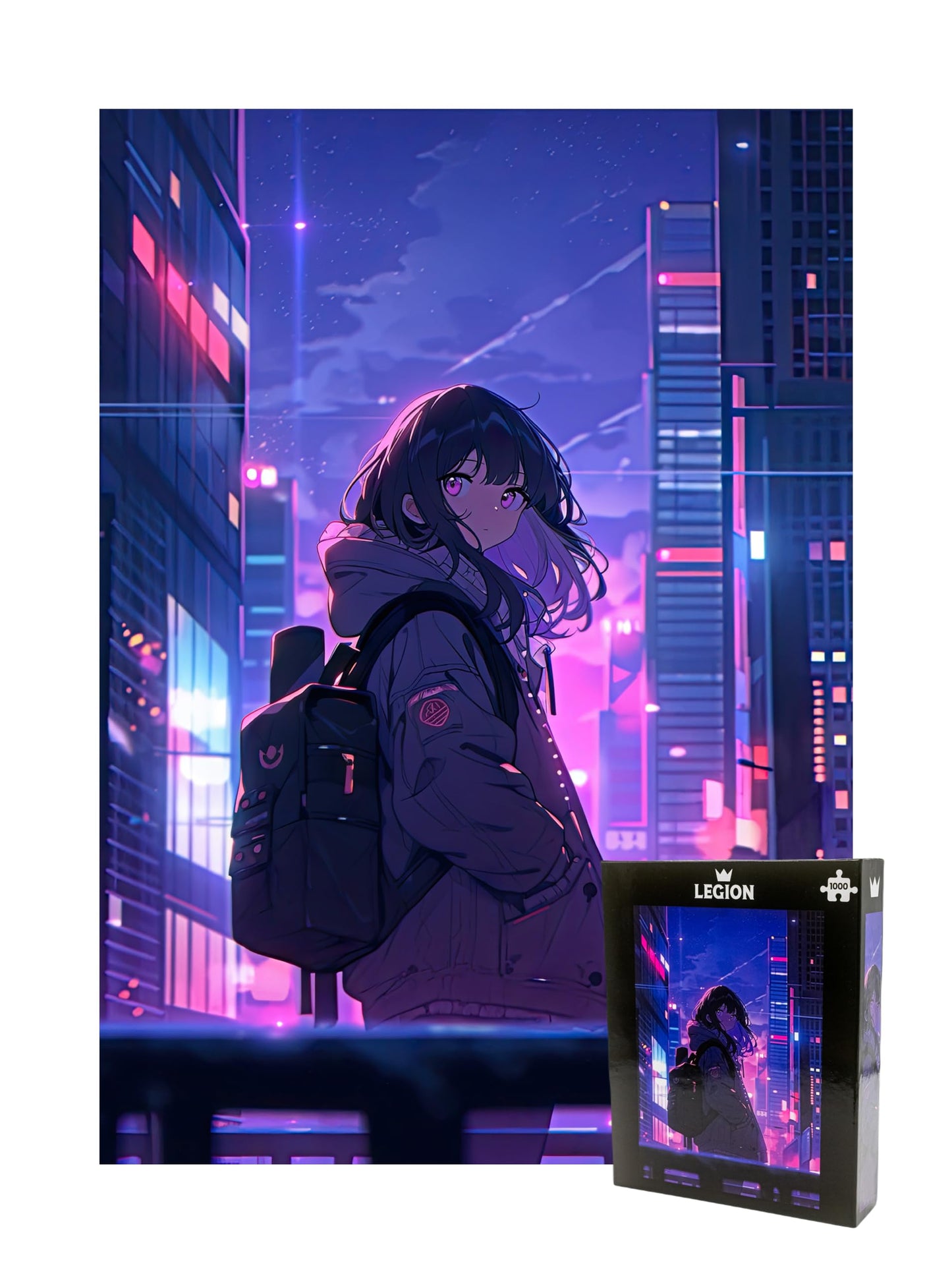 Legion Lo-Fi Anime Puzzle with Poster | 1000 Piece Jigsaw Puzzle for Teens and Adults | 70cm x 50cm | Looking Back