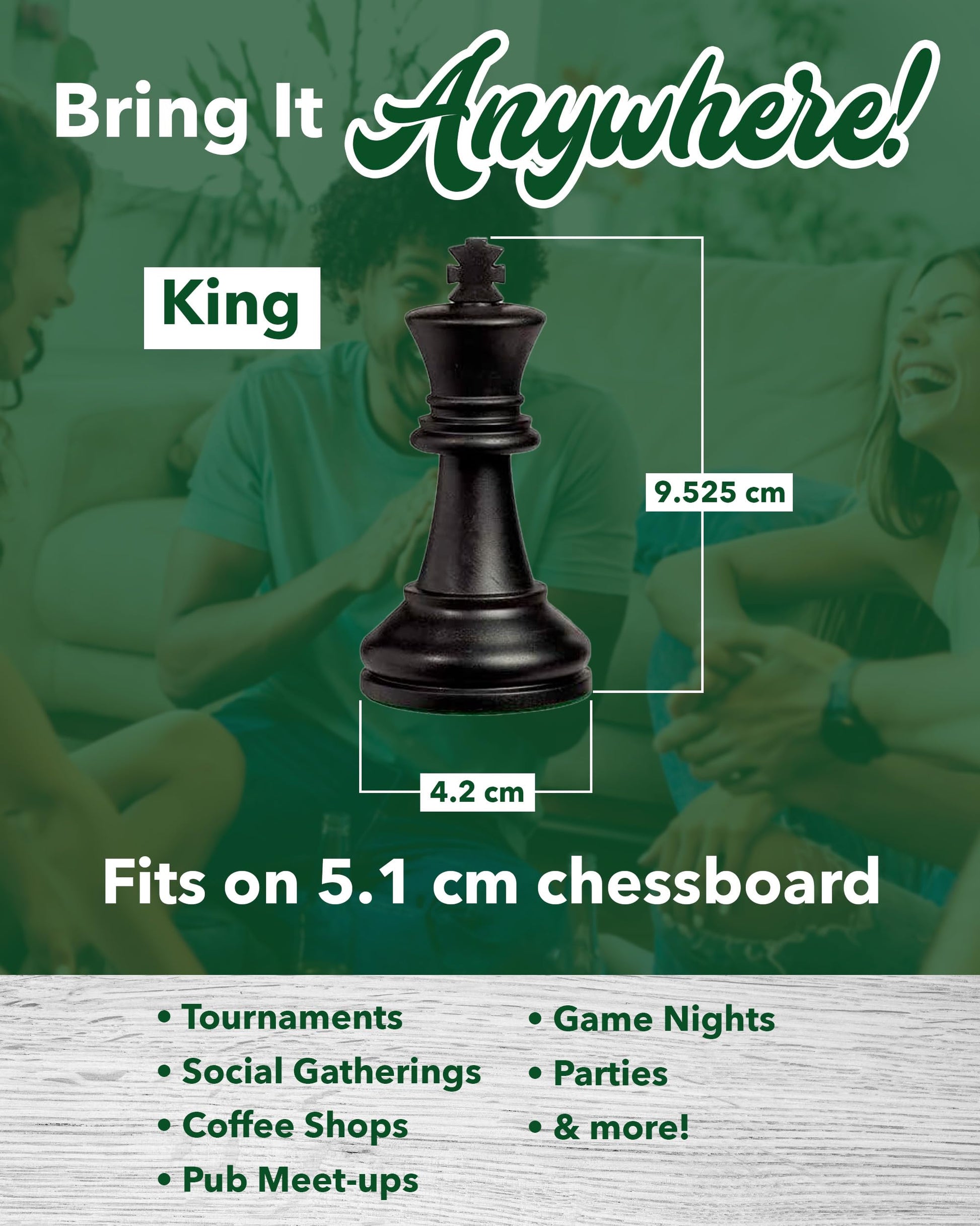 WE Games Bobby Fischer Ultimate Chess Pieces Set, Staunton Plastic Tournament Chess Set - Extra Queens, Triple Weighted