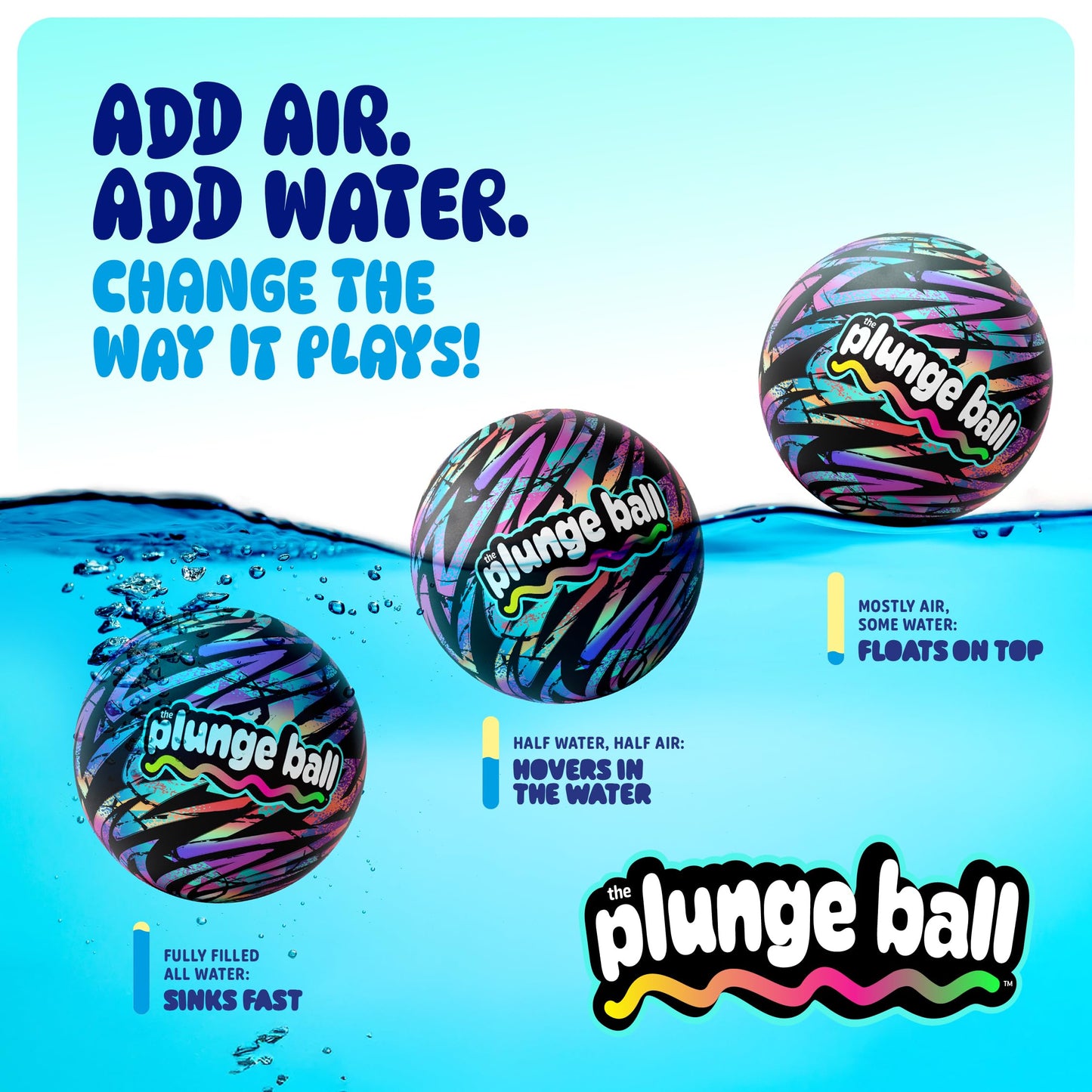HydroSport Plunge Ball - Pool Toys - Swimming Pool Games for Kids, Adults and Family - Water Balls - Water Toys for Kids Ages 8-12 - Teens, Boys Fun