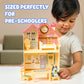 Mini House Playset with 2.5" Figure & 5 Accessories, 3 Room Play House Toys with Carry Handle, Compact Travel Toy