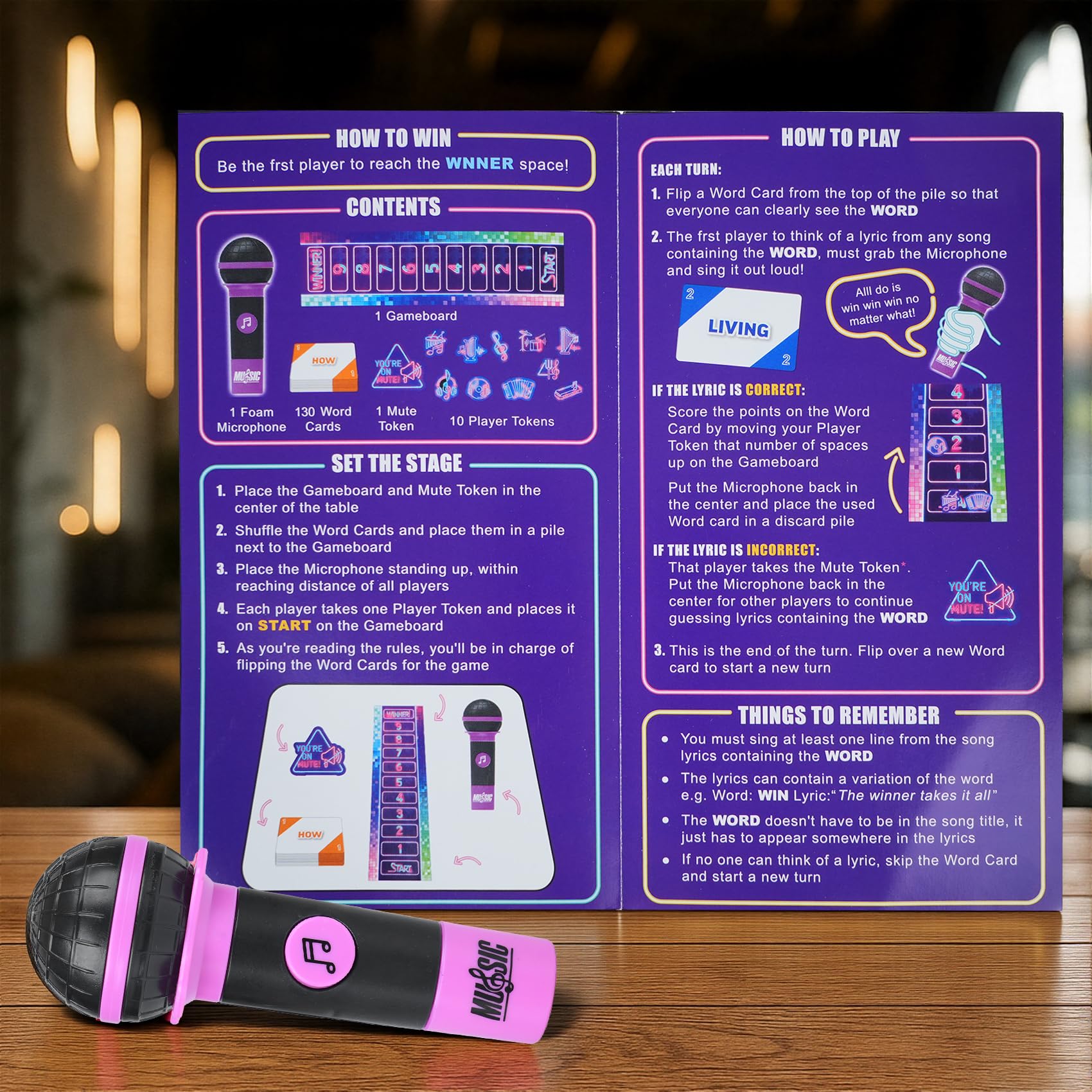 ATG Mic Karaoke Party Game - Hilarious Singing Challenge for Friends & Families with 250 Song Lyrics - Perfect for Game Nights & Birthday Parties 8