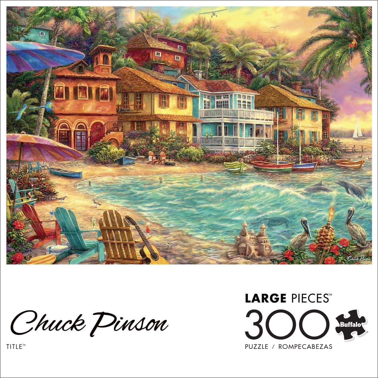 Buffalo Games - Chuck Pinson - Chuck Pinson - Island Time - Large Piece Jigsaw Puzzle for Adults -Challenging Puzzle Perfect for Game Nights