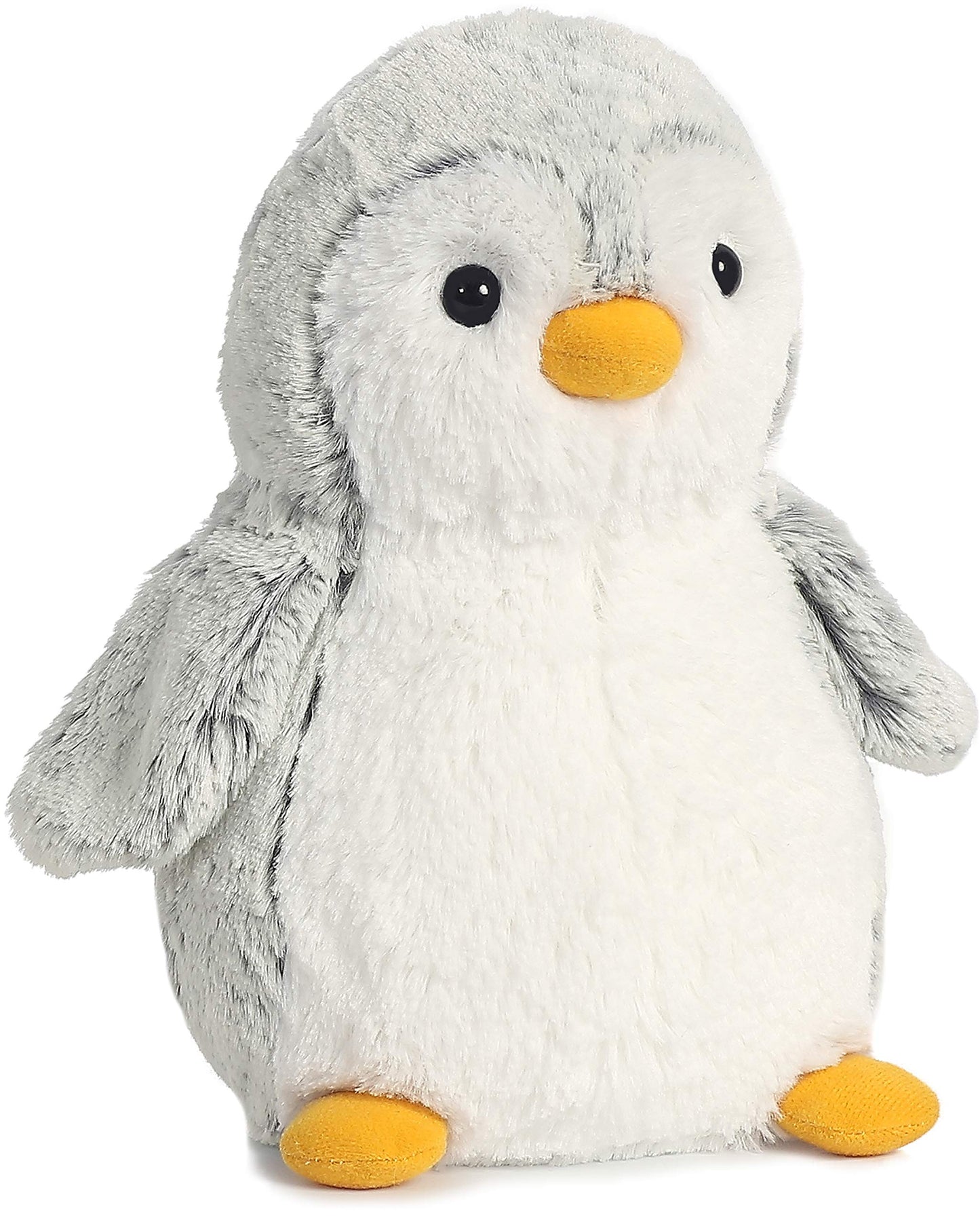 Aurora® Playful Pompom Penguin™ Stuffed Animal - Vibrant Companions for Warm Cuddles - Perfect for Adults, Kids, and Birthdays - Gray 8.5 Inches